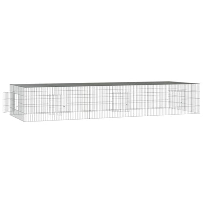 Conigliera con 3 Pannelli 325x109x54 cm Ferro Zincato
