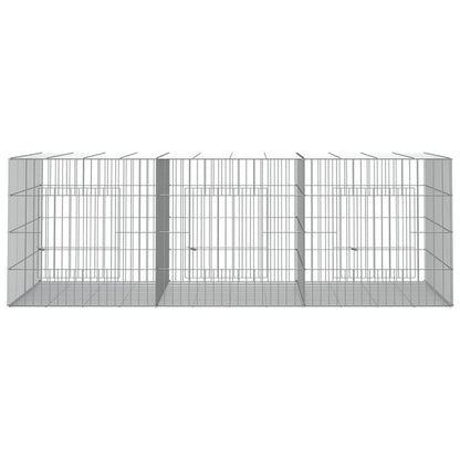 Conigliera con 3 Pannelli 163x79x54 cm Ferro Zincato
