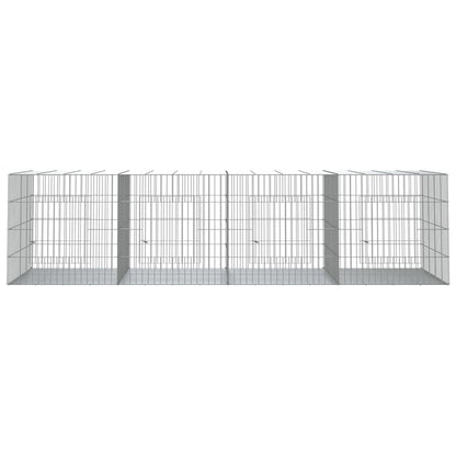 Conigliera con 4 Pannelli 217x79x54 cm Ferro Zincato