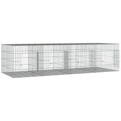 Conigliera con 4 Pannelli 217x79x54 cm Ferro Zincato
