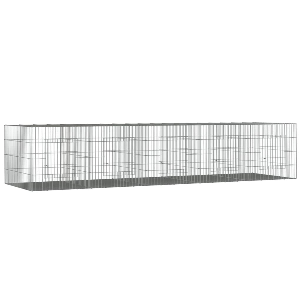 Conigliera con 5 Pannelli 273x79x54 cm Ferro Zincato
