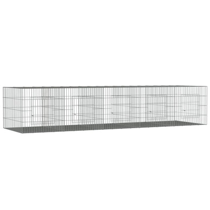Conigliera con 5 Pannelli 273x79x54 cm Ferro Zincato