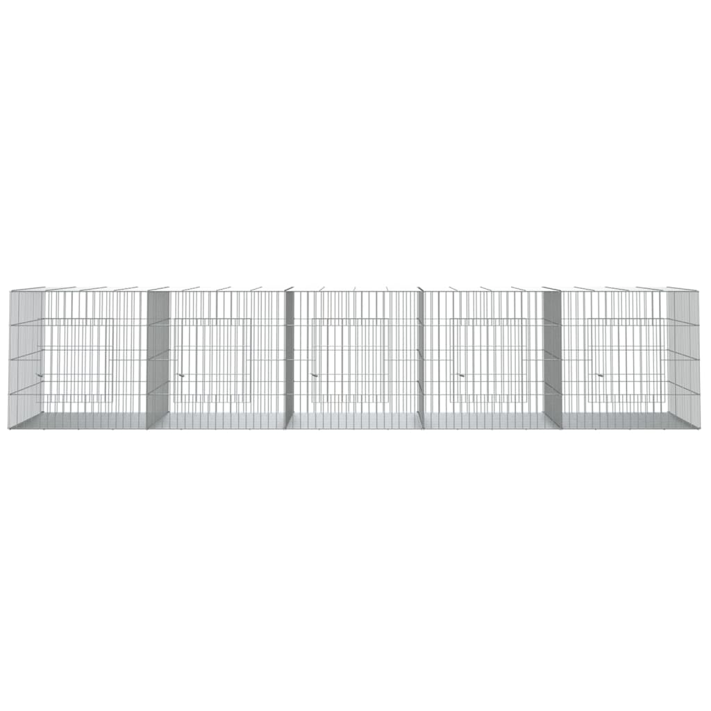 Conigliera con 5 Pannelli 273x79x54 cm Ferro Zincato