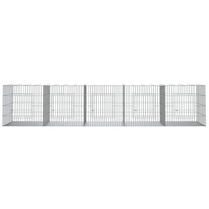 Conigliera con 5 Pannelli 273x79x54 cm Ferro Zincato