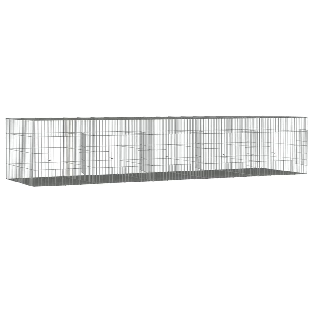 Conigliera con 5 Pannelli 273x79x54 cm Ferro Zincato