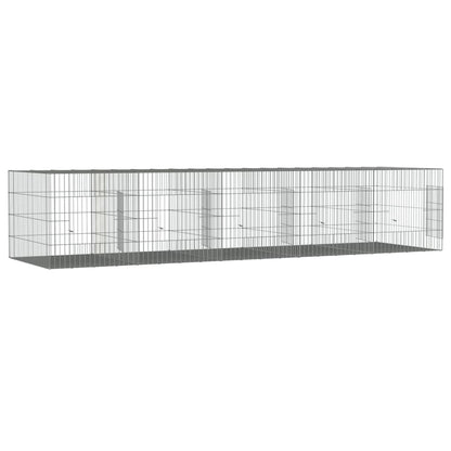 Conigliera con 5 Pannelli 273x79x54 cm Ferro Zincato