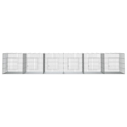 Conigliera con 6 Pannelli 327x79x54 cm Ferro Zincato