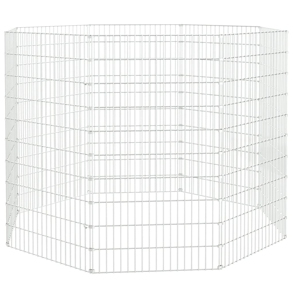Recinto per Animali Ruspante 8 Pannelli 54x100 cm Ferro Zincato