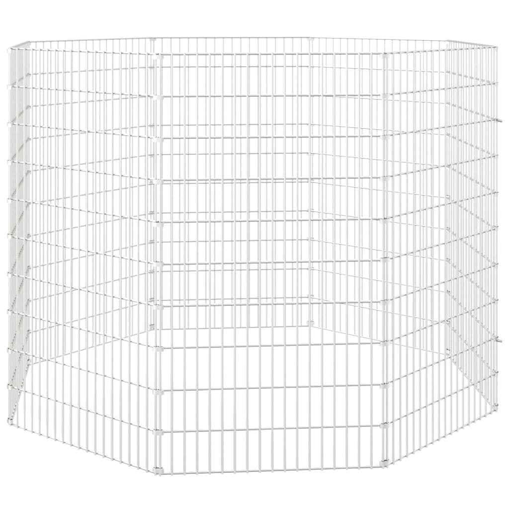 Recinto per Animali Ruspante 8 Pannelli 54x100 cm Ferro Zincato
