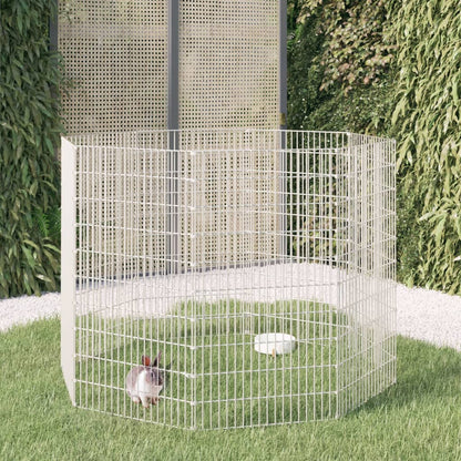 Recinto per Animali Ruspante 8 Pannelli 54x100 cm Ferro Zincato