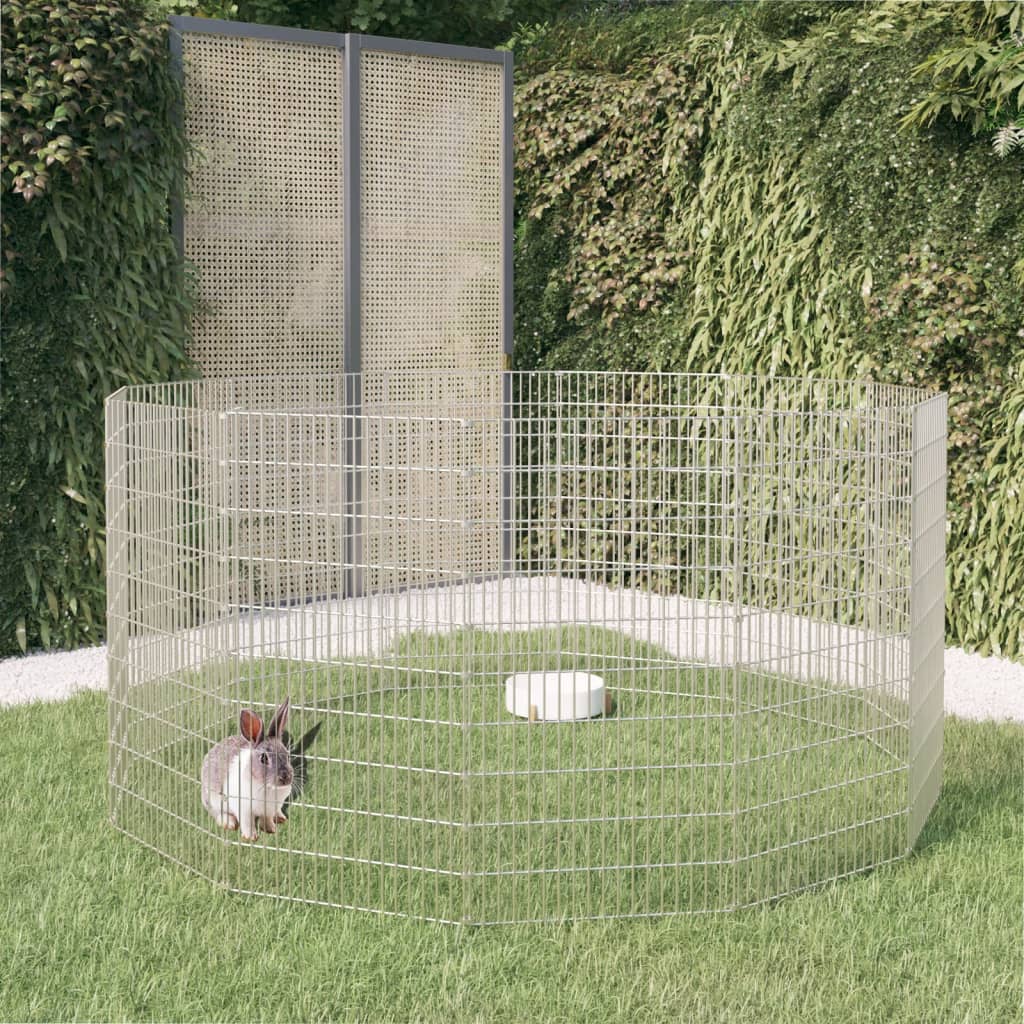 Recinto per Animali Ruspante 12 Pannelli 54x100cm Ferro Zincato