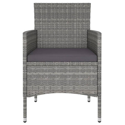 Set Mobili da Pranzo per Giardino 3 pz in Polyrattan Grigio