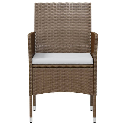 Set Mobili da Pranzo per Giardino 3 pz in Polyrattan Marrone