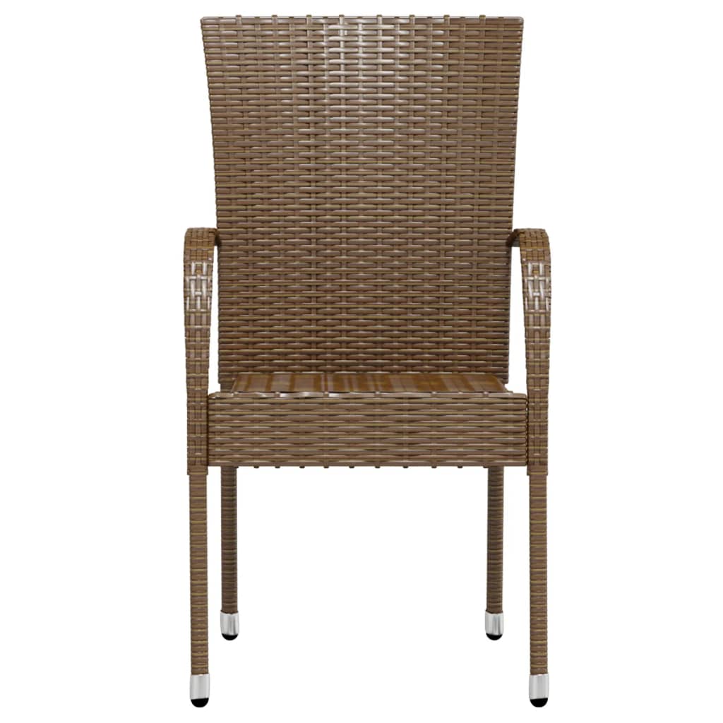 Set Mobili da Pranzo per Giardino 3 pz in Polyrattan Marrone