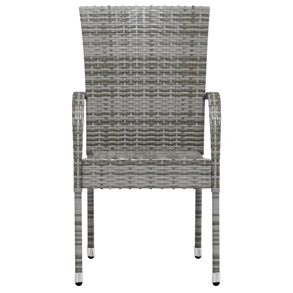 Set Mobili da Pranzo per Giardino 3 pz in Polyrattan Grigio