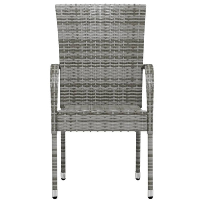 Set Mobili da Pranzo per Giardino 3 pz in Polyrattan Grigio