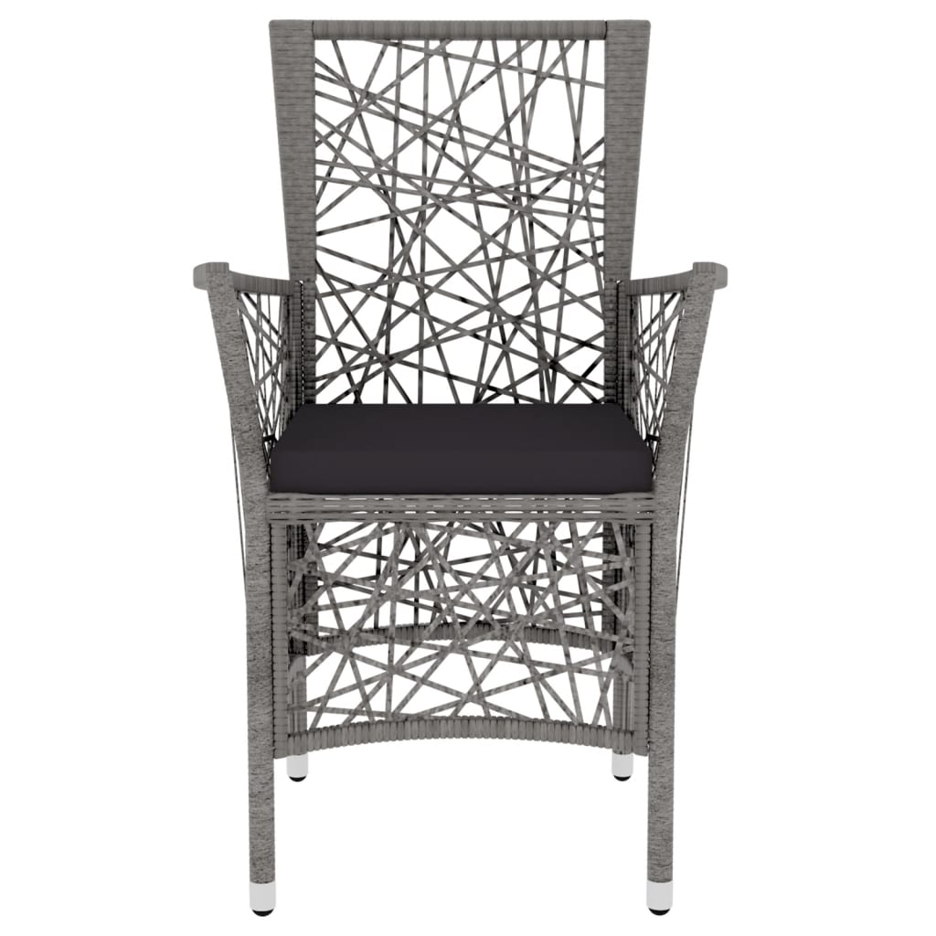 Set Mobili da Pranzo per Giardino 3 pz in Polyrattan Grigio