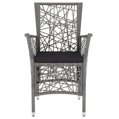 Set Mobili da Pranzo per Giardino 3 pz in Polyrattan Grigio