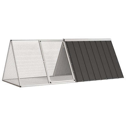 Gabbia per Conigli Antracite 201,5x80,5x71 cm Acciaio Zincato