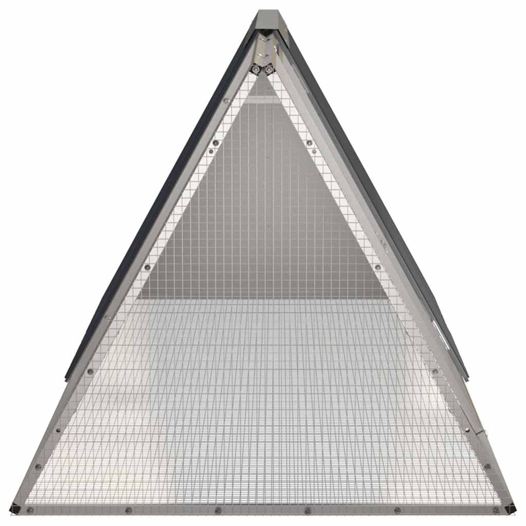 Gabbia per Conigli Antracite 201,5x80,5x71 cm Acciaio Zincato