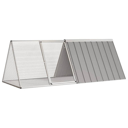 Gabbia per Conigli grigio 201,5x80,5x71 cm Acciaio Zincato