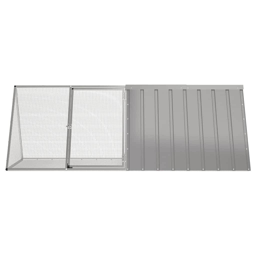 Gabbia per Conigli grigio 201,5x80,5x71 cm Acciaio Zincato