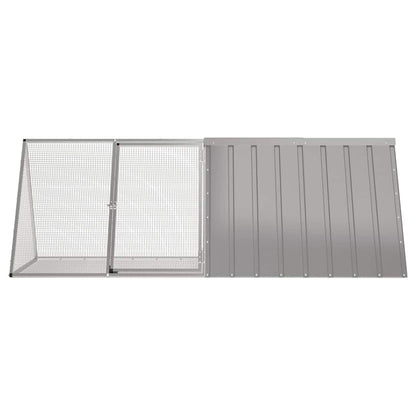 Gabbia per Conigli grigio 201,5x80,5x71 cm Acciaio Zincato