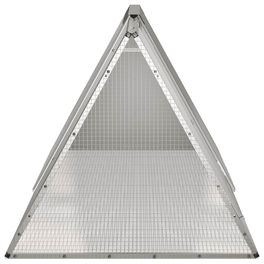 Gabbia per Conigli grigio 201,5x80,5x71 cm Acciaio Zincato