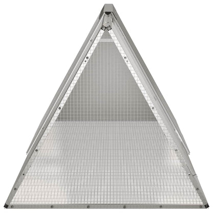 Gabbia per Conigli grigio 201,5x80,5x71 cm Acciaio Zincato
