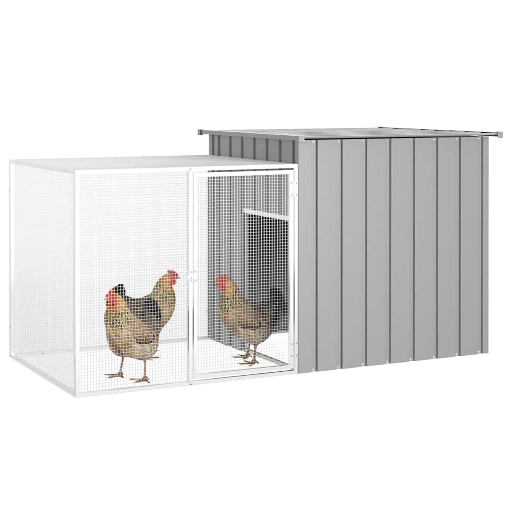 Gabbia per Polli grigio 200x91x100 cm Acciaio Zincato