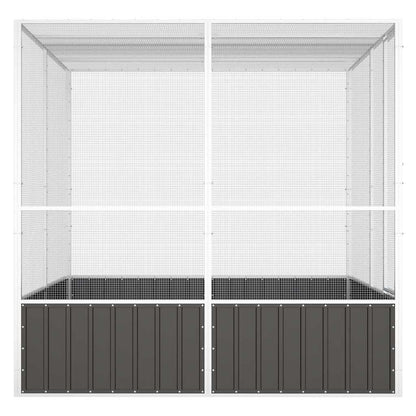 Gabbia Uccelli Antracite 213,5x217,5x211,5 cm Acciaio Zincato