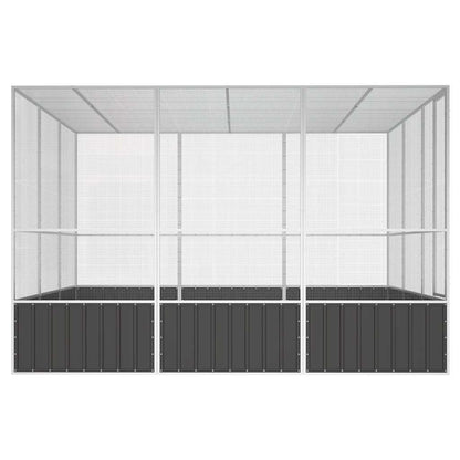 Gabbia Uccelli Antracite 302,5x324,5x211,5 cm Acciaio Zincato