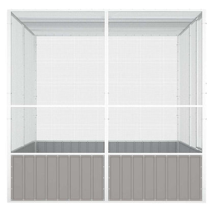 Gabbia per Uccelli Grigia 213,5x217,5x211,5 cm Acciaio Zincato