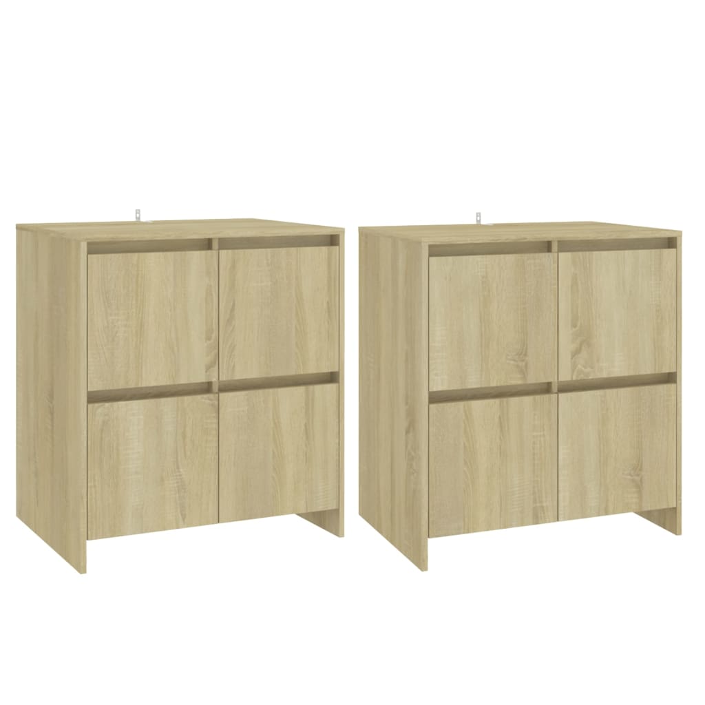 Credenze 2 pz Rovere Sonoma 70x41x75 cm in Legno Multistrato