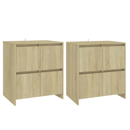 Credenze 2 pz Rovere Sonoma 70x41x75 cm in Legno Multistrato