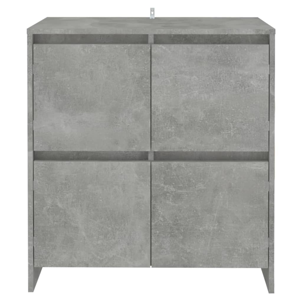 Credenze 2 pz Grigio Cemento 70x41x75 cm in Legno Multistrato