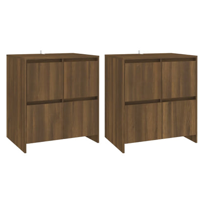 Credenze 2 pz Rovere Marrone 70x41x75 cm in Legno Multistrato