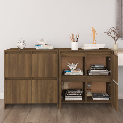 Credenze 2 pz Rovere Marrone 70x41x75 cm in Legno Multistrato