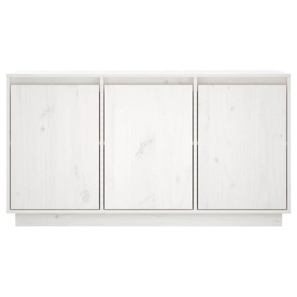 Credenza Bianca 111x34x60 cm in Legno Massello di Pino