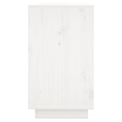 Credenza Bianca 111x34x60 cm in Legno Massello di Pino