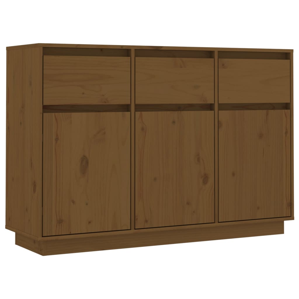 Credenza Marrone Ambra 110x34x75 cm in Legno Massello di Pino
