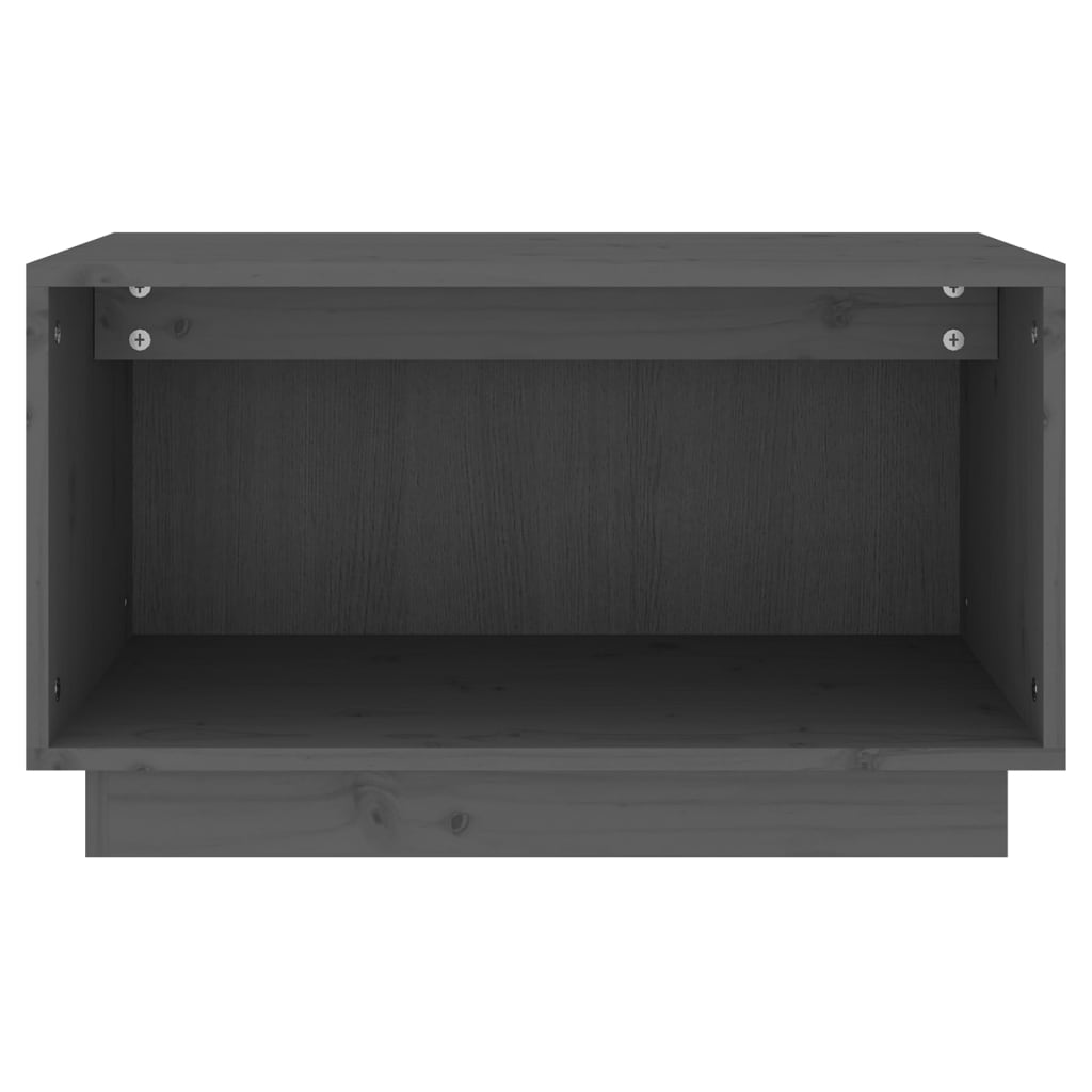Mobile Porta TV Grigio 60x35x35 cm in Legno Massello di Pino