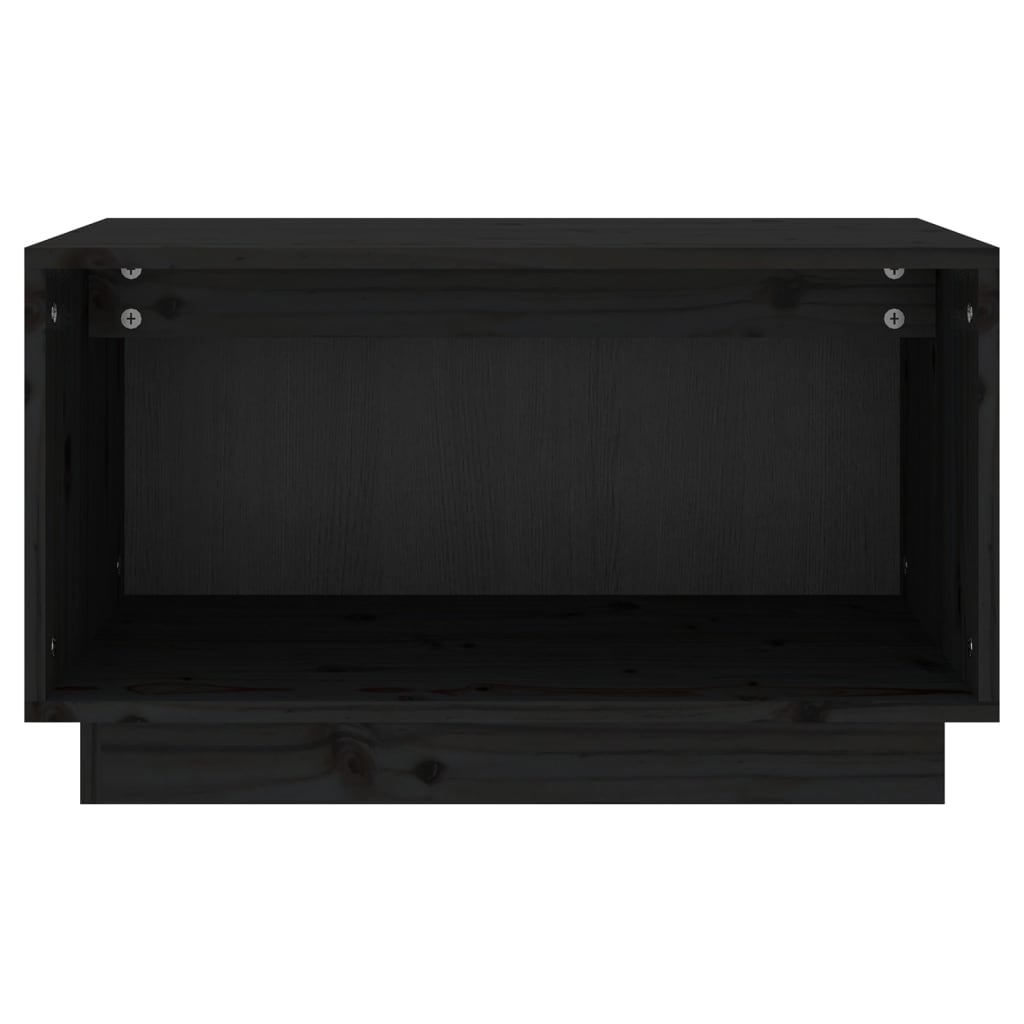 Mobile Porta TV Nero 60x35x35 cm in Legno Massello di Pino