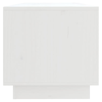 Mobile Porta TV Bianco 90x35x35 cm in Legno Massello di Pino
