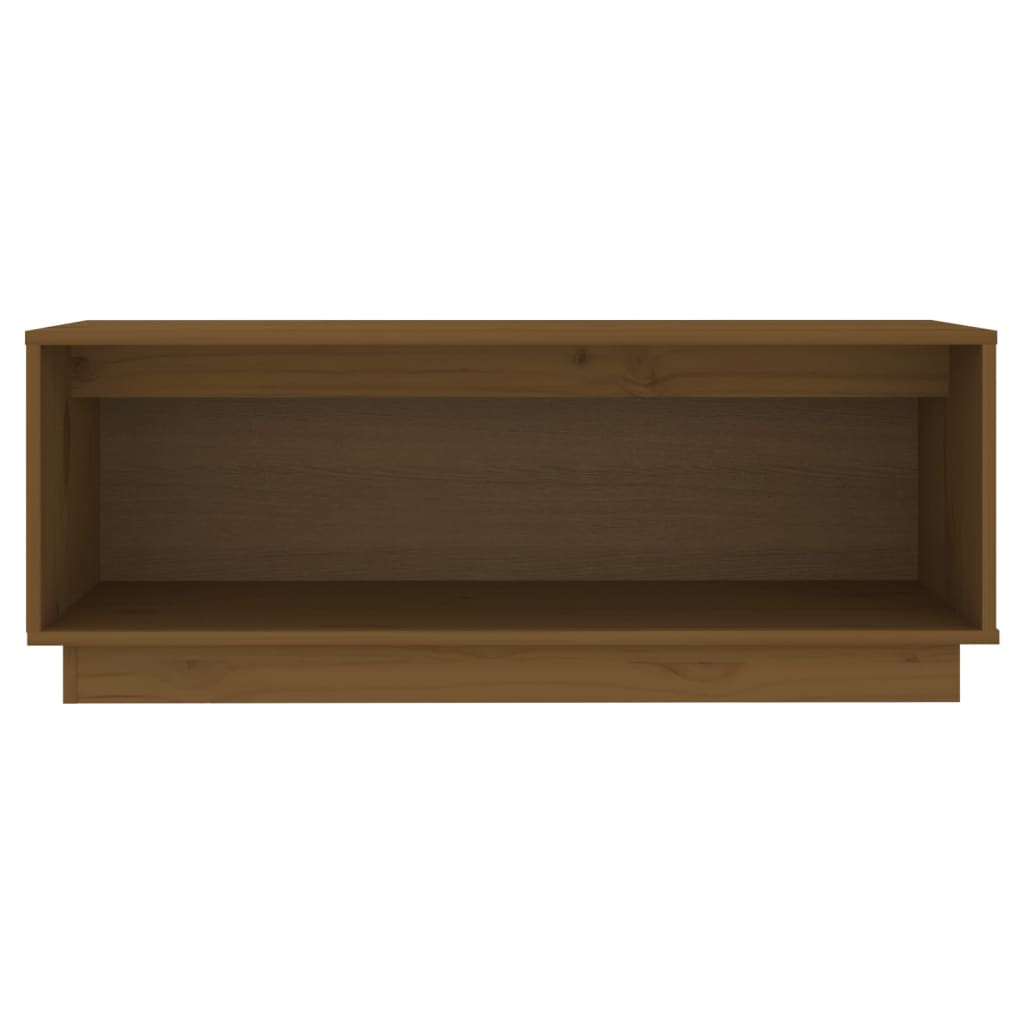Mobile Porta TV Ambrato 90x35x35 cm in Legno Massello di Pino