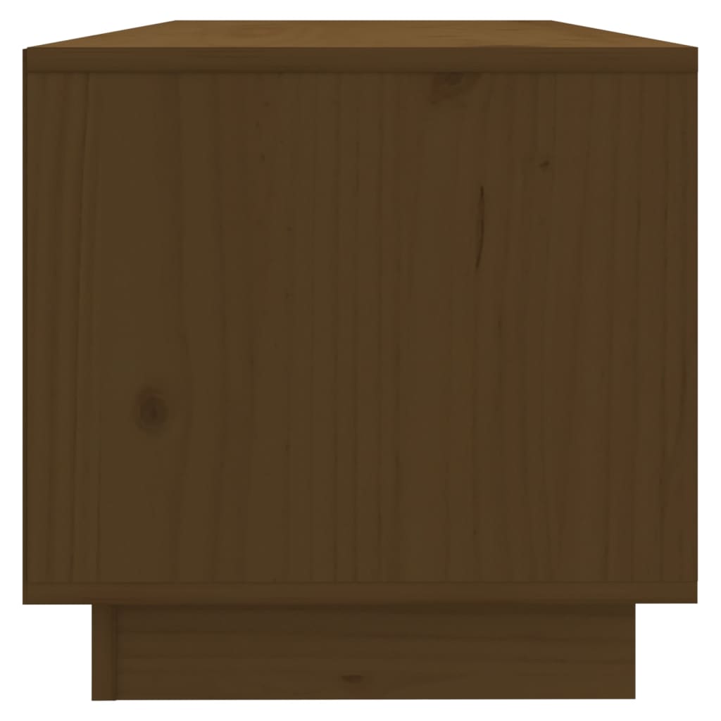Mobile Porta TV Ambrato 90x35x35 cm in Legno Massello di Pino