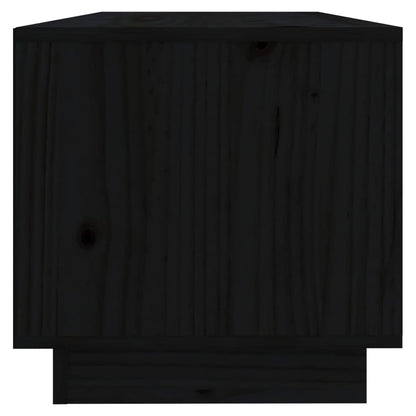 Mobile Porta TV Nero 90x35x35 cm in Legno Massello di Pino