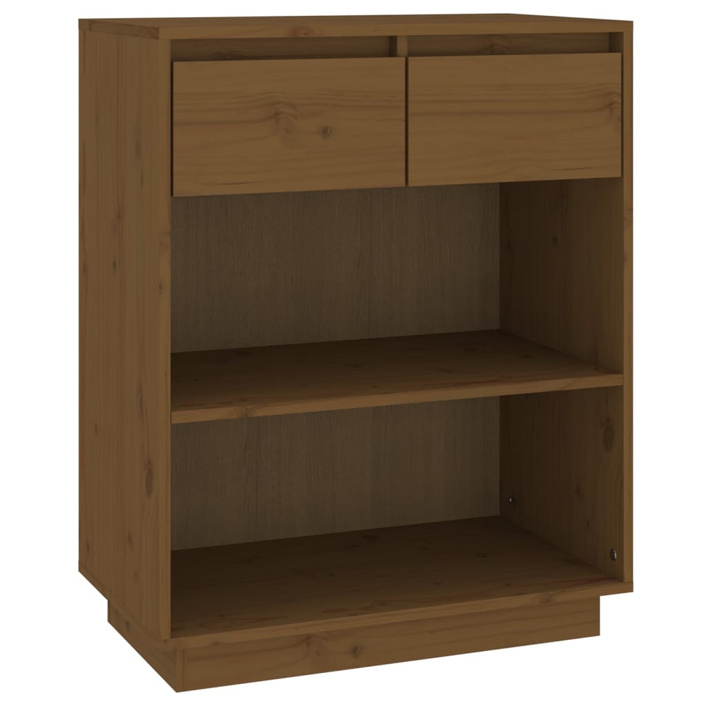Mobile Consolle Ambrato 60x34x75 cm in Legno Massello di Pino