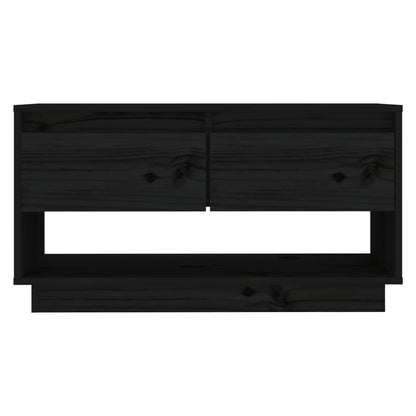 Mobile Porta TV Nero 74x34x40 cm in Legno Massello di Pino