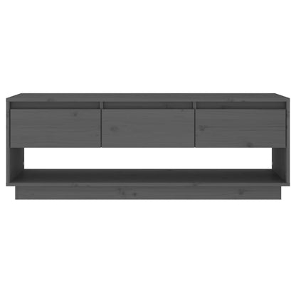 Mobile Porta TV Grigio 110,5x34x40 cm in Legno Massello di Pino